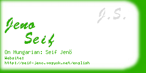 jeno seif business card