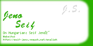 jeno seif business card